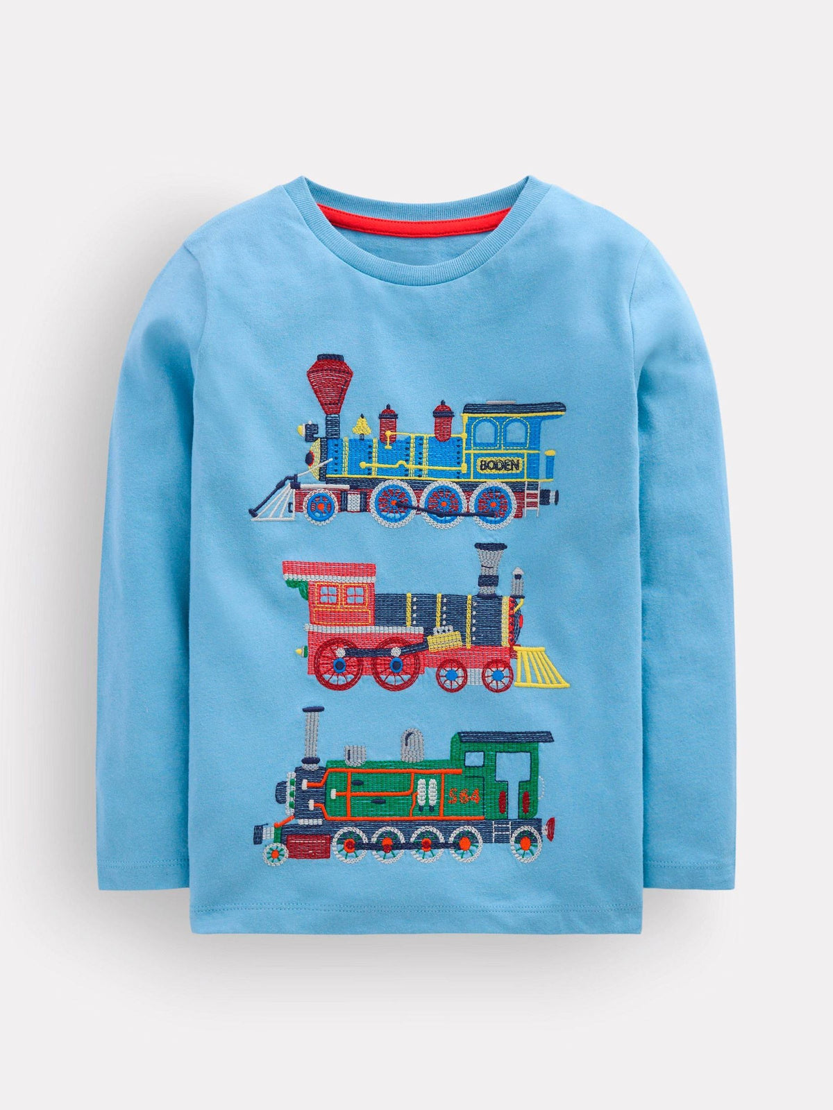 Boden Light Blue Long Sleeve Superstitch T-Shirt - image 1