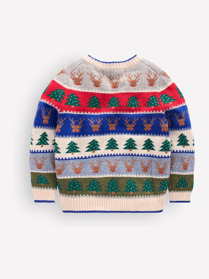 Boden Cream Christmas Print Fair Isle Jumper - image 2