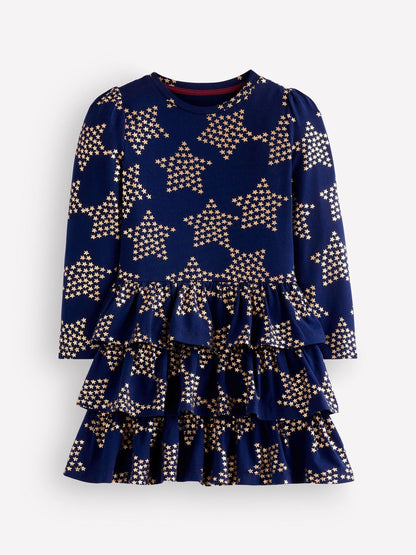 Boden Blue Cora Jersey RaRa Dress - image 1