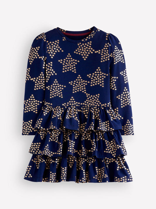 Boden Blue Cora Jersey RaRa Dress - image 1