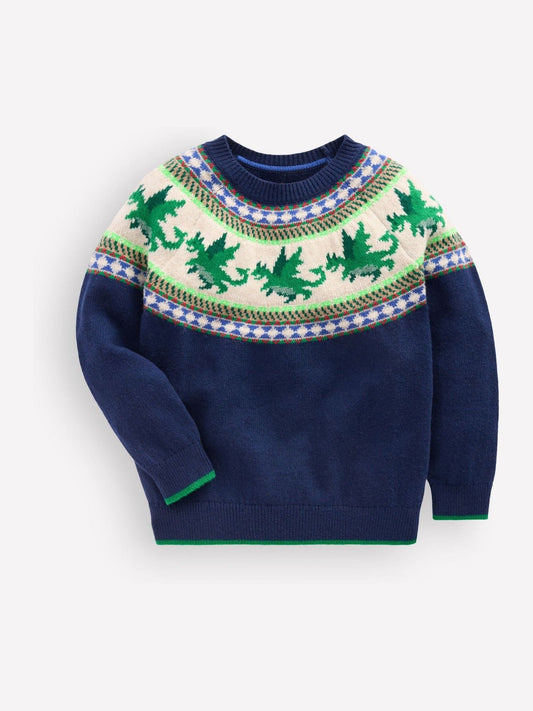 Boden Dark Blue Fair Isle Jumper - image 1