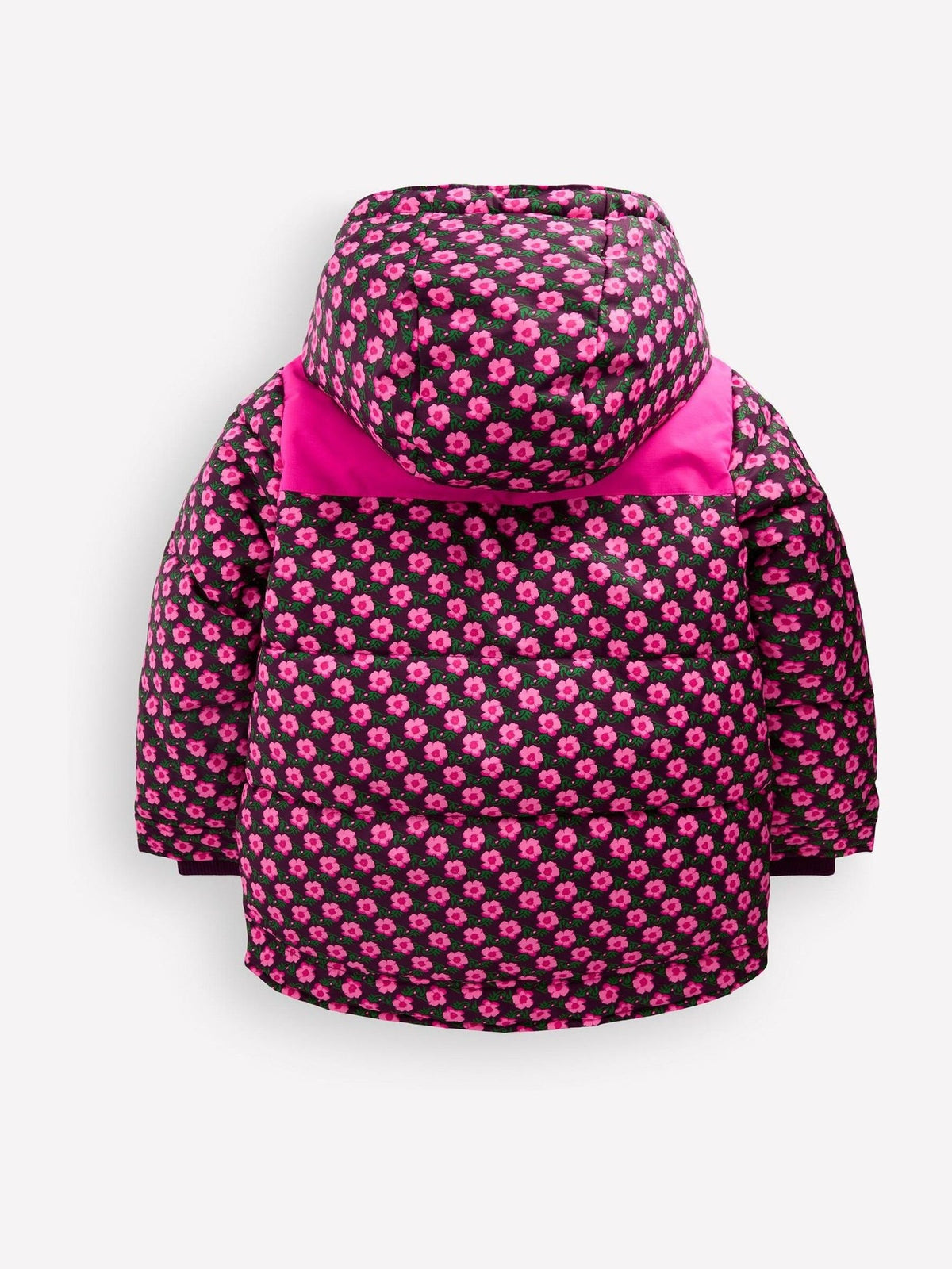 Boden Pink Floral Borg Lined Puffer Coat - image 2