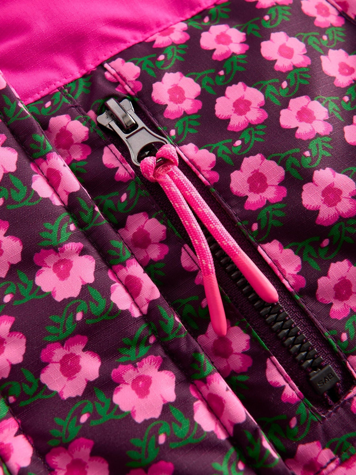 Boden Pink Floral Borg Lined Puffer Coat - image 3