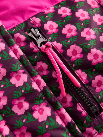 Boden Pink Floral Borg Lined Puffer Coat - image 3