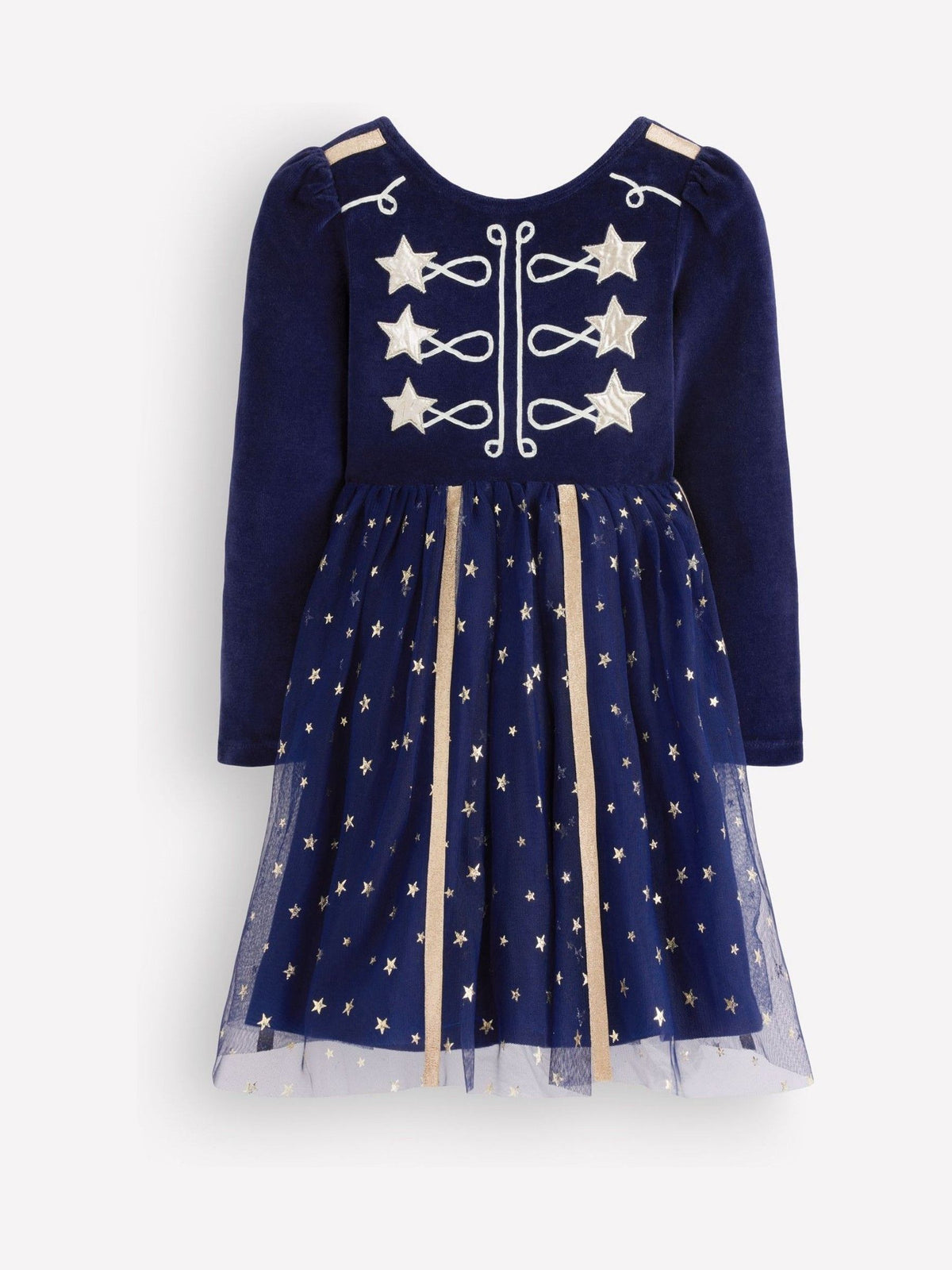 Boden Blue Aurora Appliqué Tulle Christmas Dress - image 1