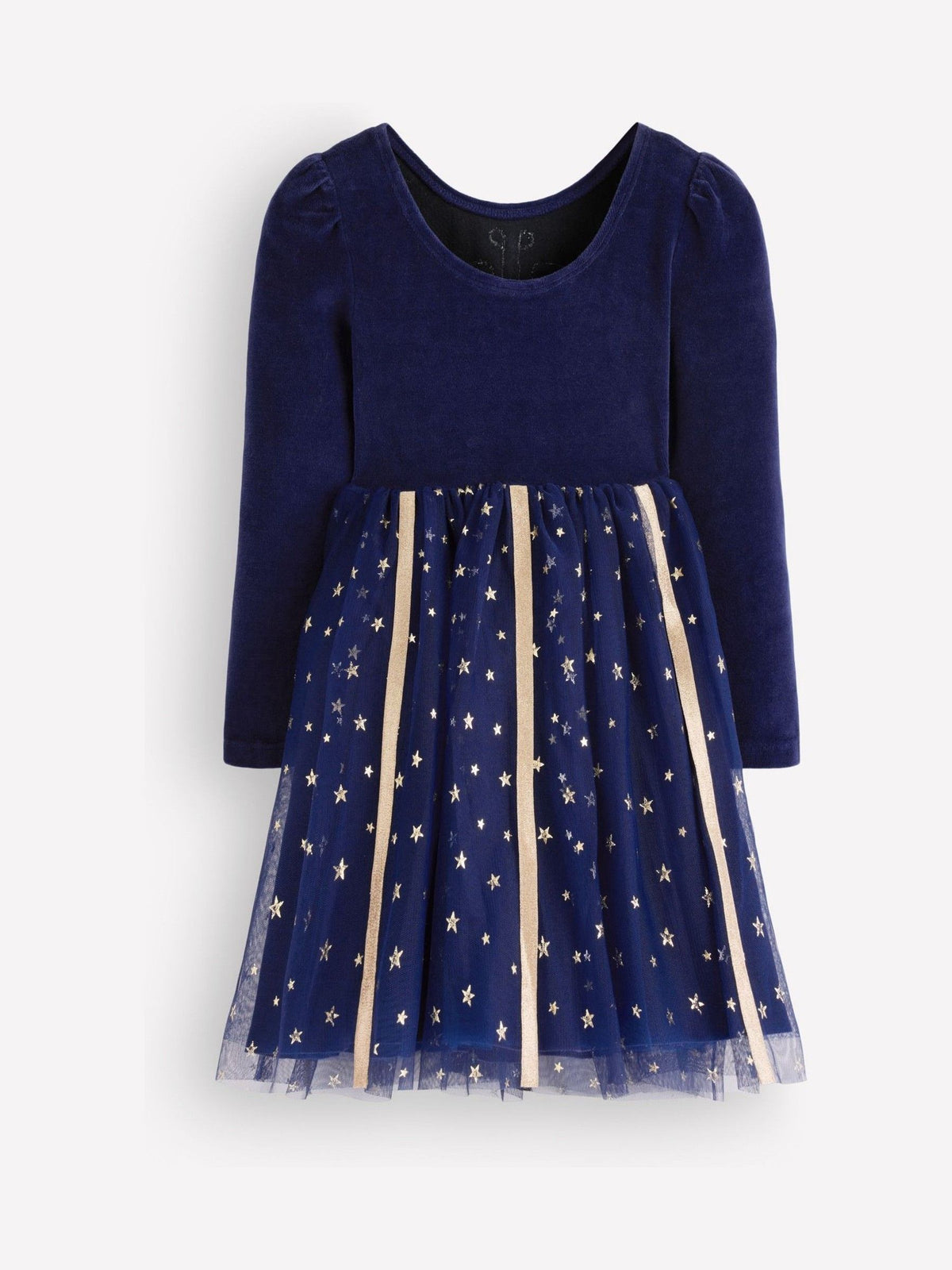 Boden Blue Aurora Appliqué Tulle Christmas Dress - image 2