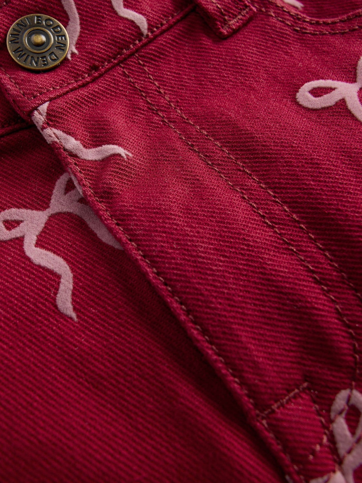 Boden Red Wide Leg Bow Print Jeans - image 3