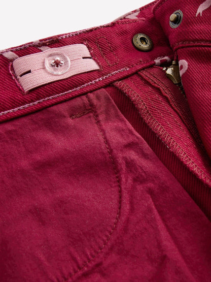 Boden Red Wide Leg Bow Print Jeans - image 4