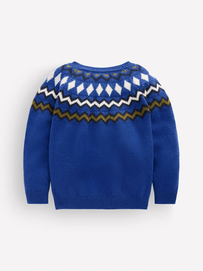 Boden navy Blue Fair Isle Jumper - image 4