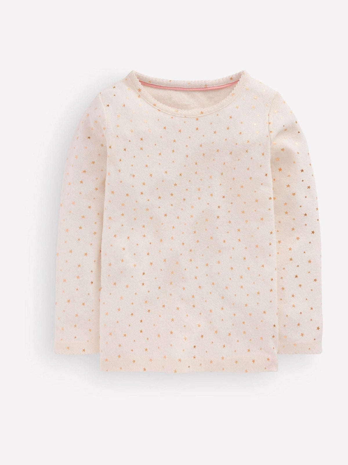 Boden Gold Long Sleeve Pointelle Top - image 1