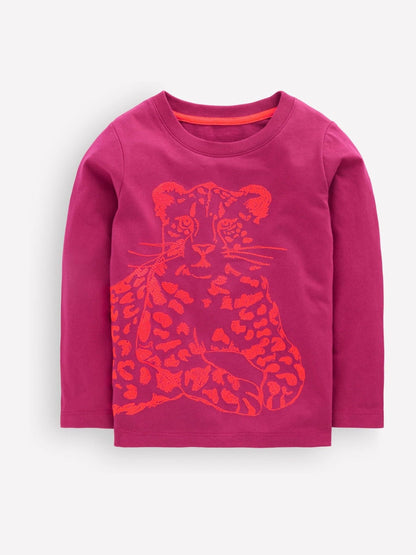 Boden Pink Neon Lion Superstitch T-Shirt - image 1