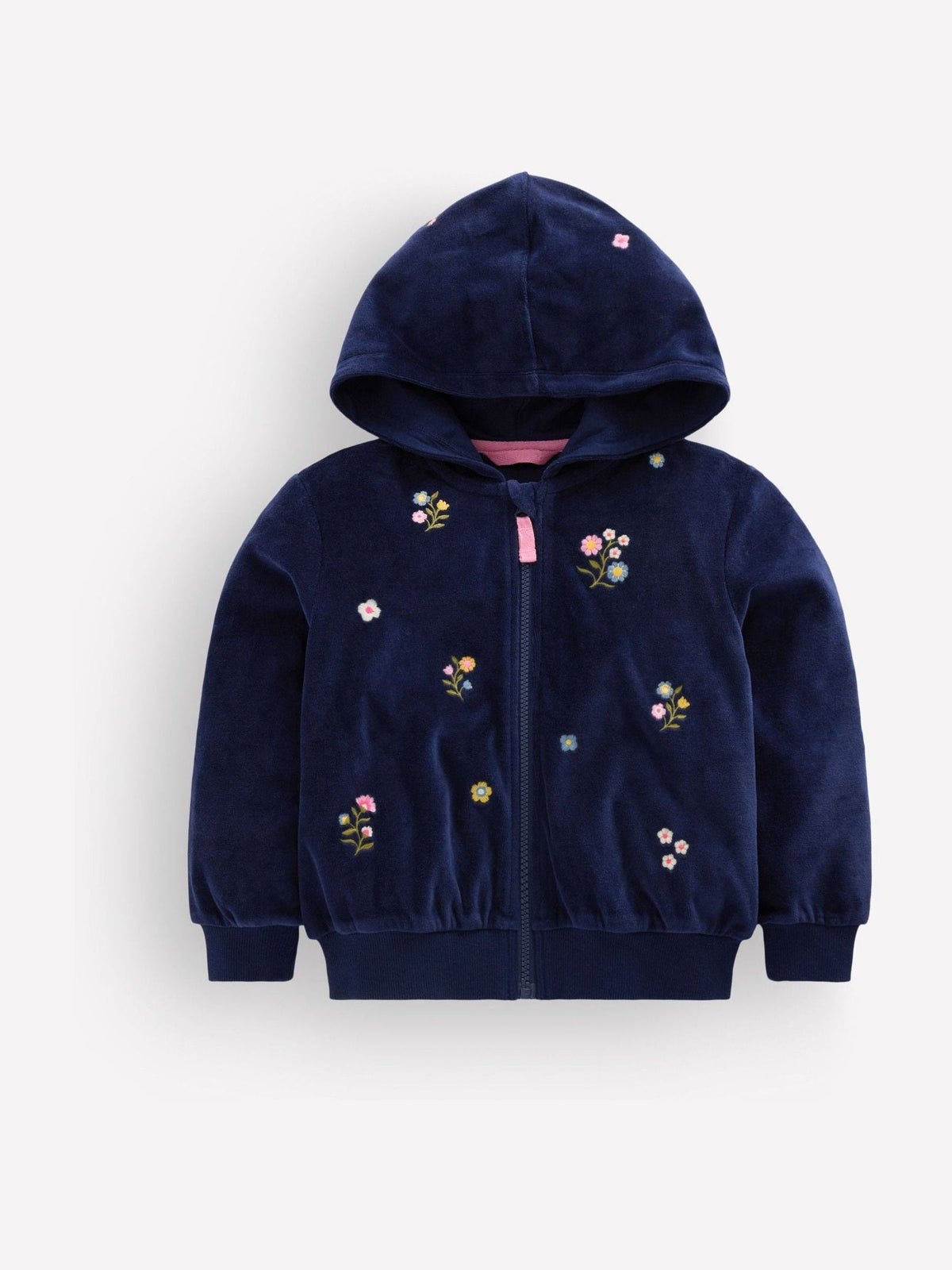Boden Blue Velour Cosy Zip-through Hoodie - image 1