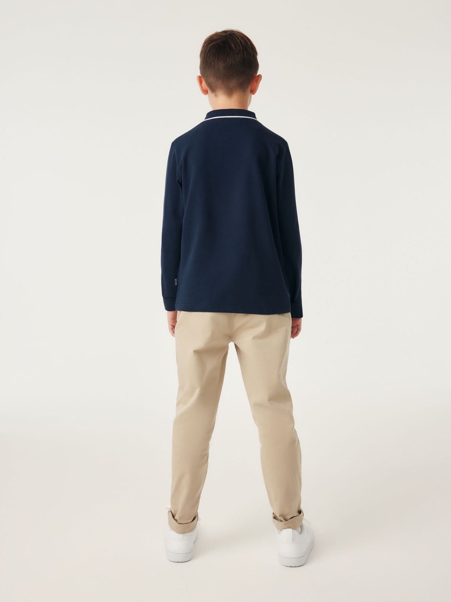 Dsiney Kidz - Baker by Ted Baker Navy Long Sleeve Polo Shirt image 2