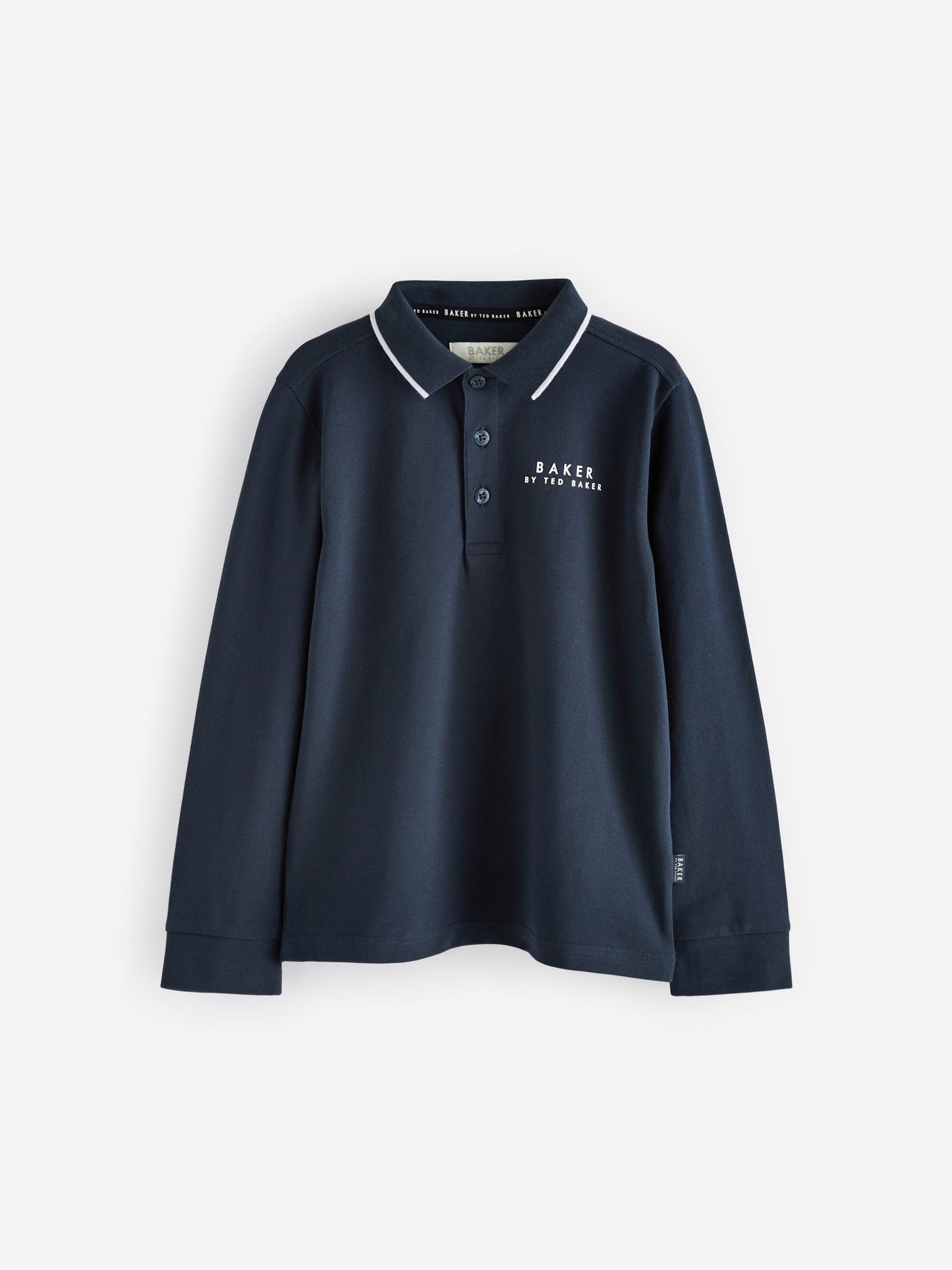 Dsiney Kidz - Baker by Ted Baker Navy Long Sleeve Polo Shirt image 7
