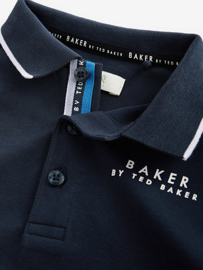Dsiney Kidz - Baker by Ted Baker Navy Long Sleeve Polo Shirt image 9