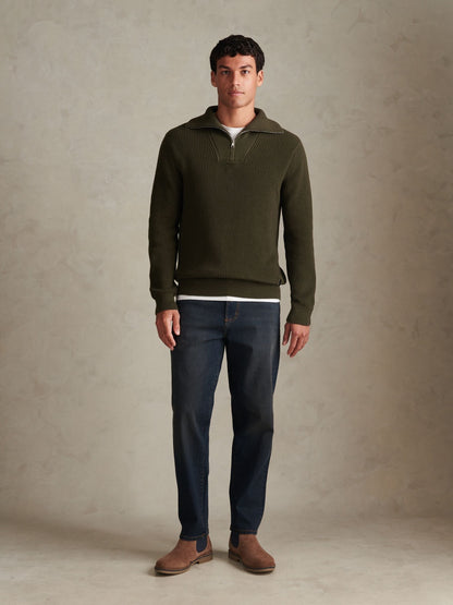 U.S. Polo Assn Green Quarter Zip Knitted Jumper - image 3