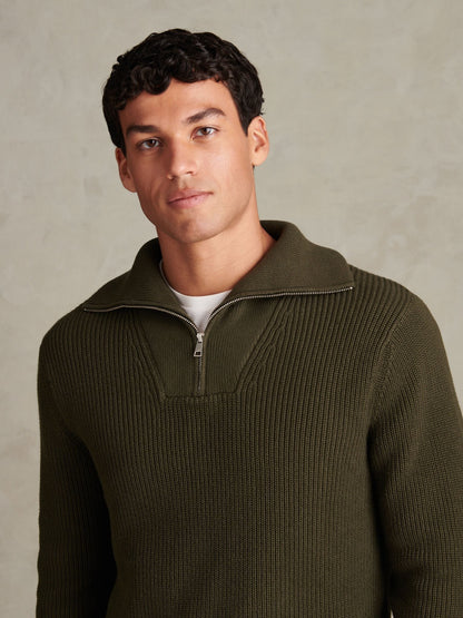 U.S. Polo Assn Green Quarter Zip Knitted Jumper - image 5
