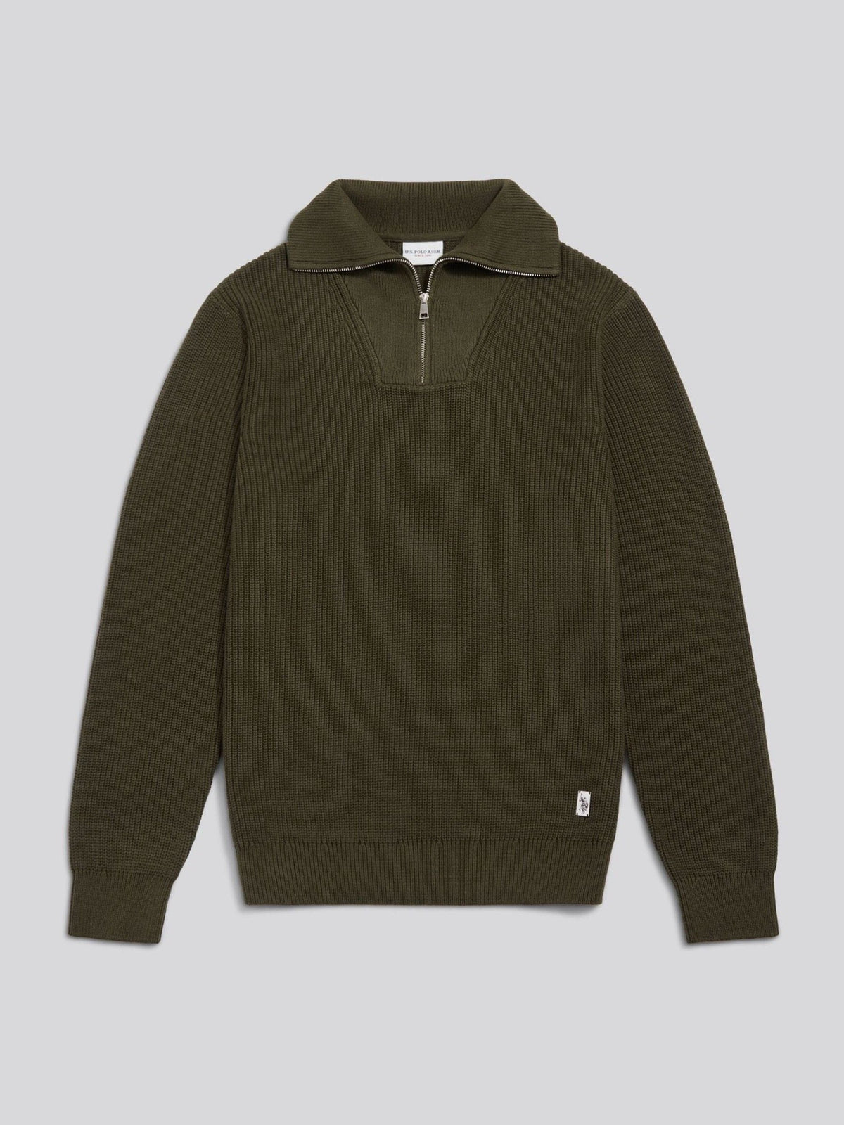 U.S. Polo Assn Green Quarter Zip Knitted Jumper - image 6