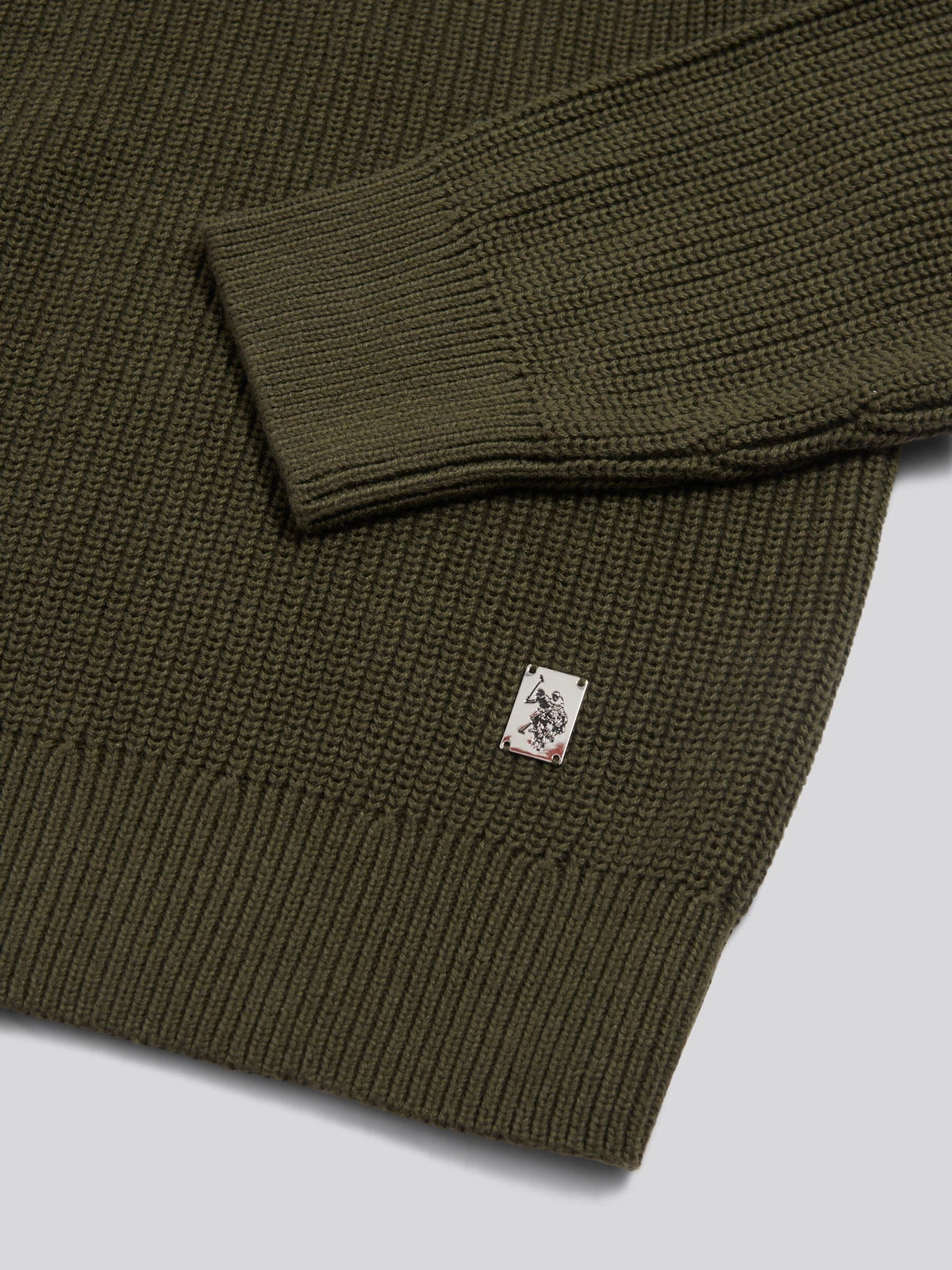 U.S. Polo Assn Green Quarter Zip Knitted Jumper - image 7