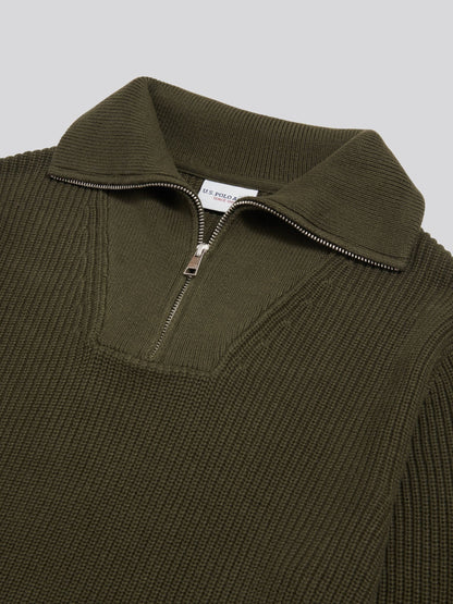 U.S. Polo Assn Green Quarter Zip Knitted Jumper - image 8