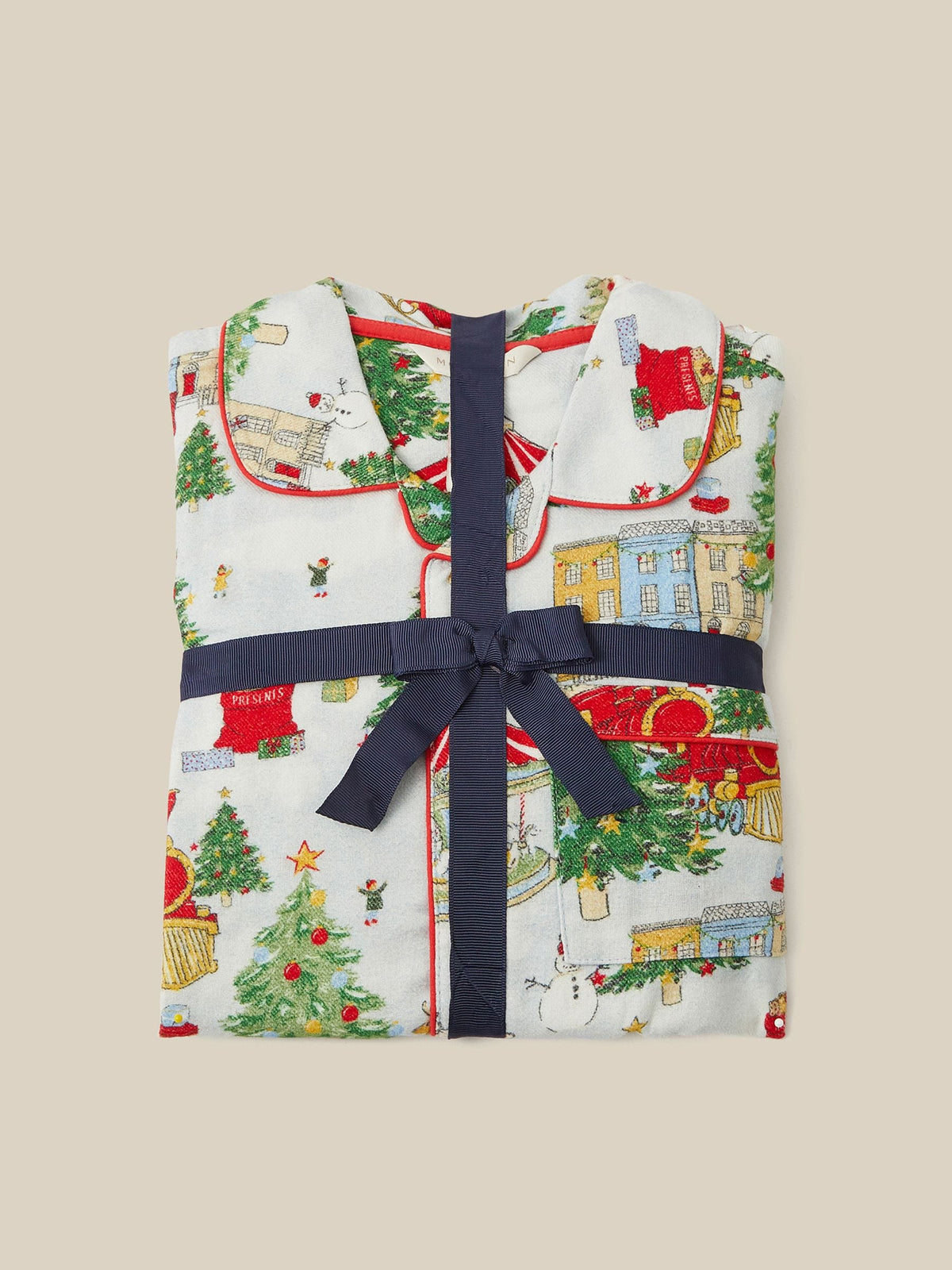Monsoon Cream Christmas Tree Long Pyjamas Set - image 6