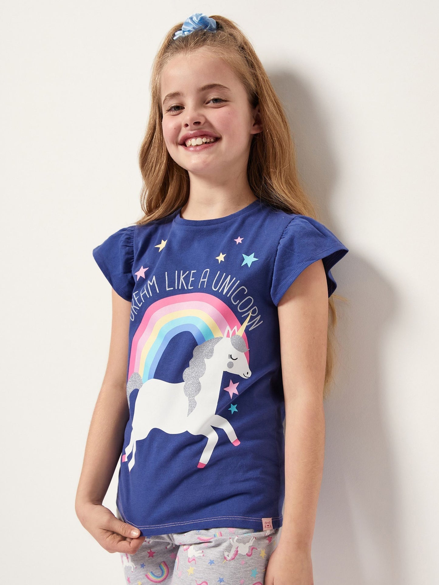 Harry Bear Grey Unicorn 100% Cotton Top And Short Set image 1