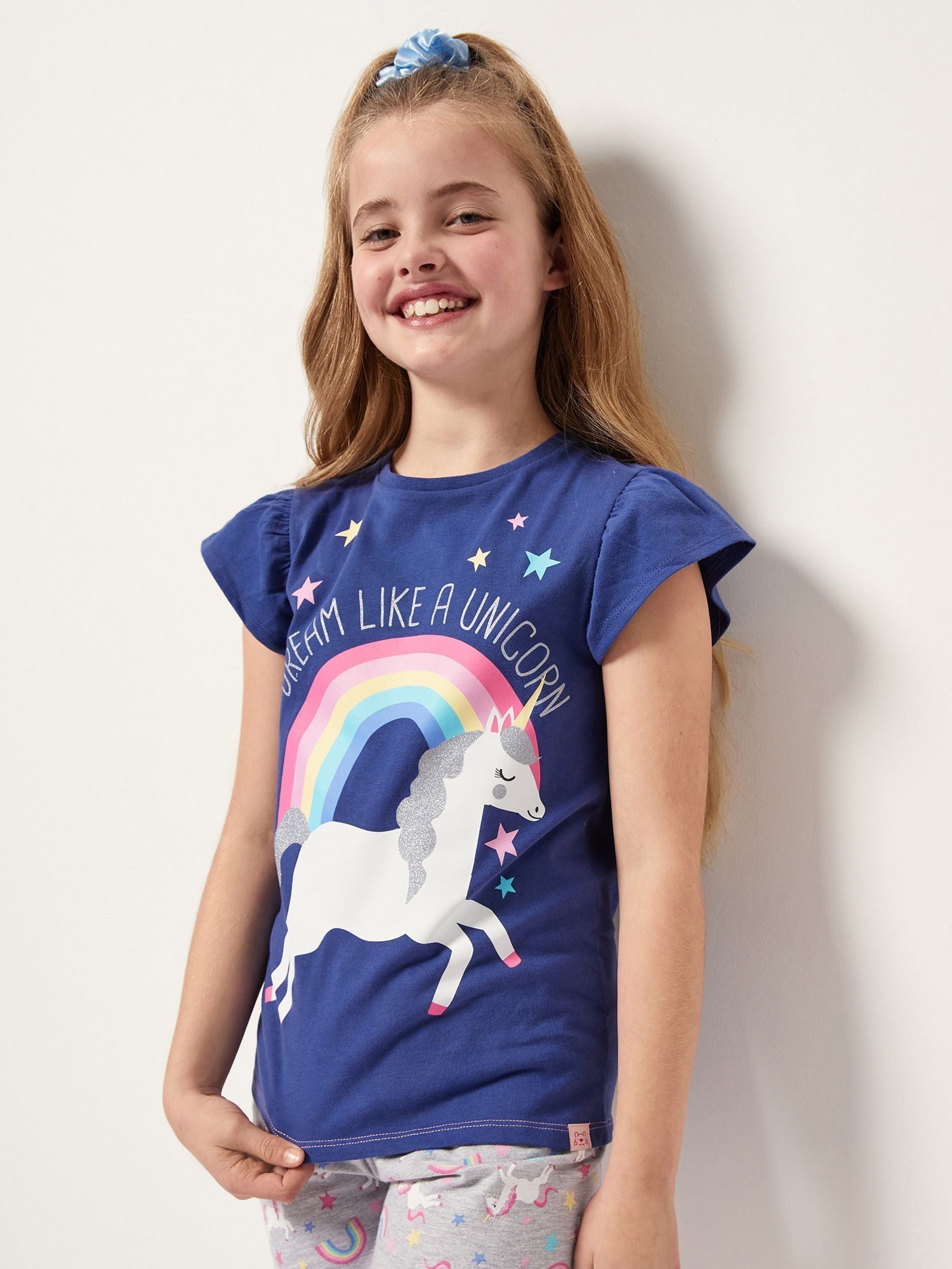 Harry Bear Grey Unicorn 100% Cotton Top And Short Set image 1
