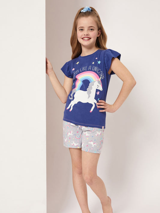 Harry Bear Grey Unicorn 100% Cotton Top And Short Set image 2
