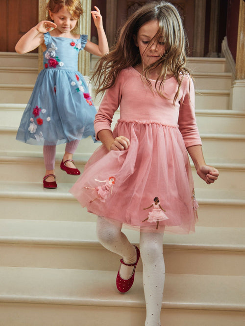 Dsiney Kidz - Boden Pink Applique Velvet Tulle Dress image 1