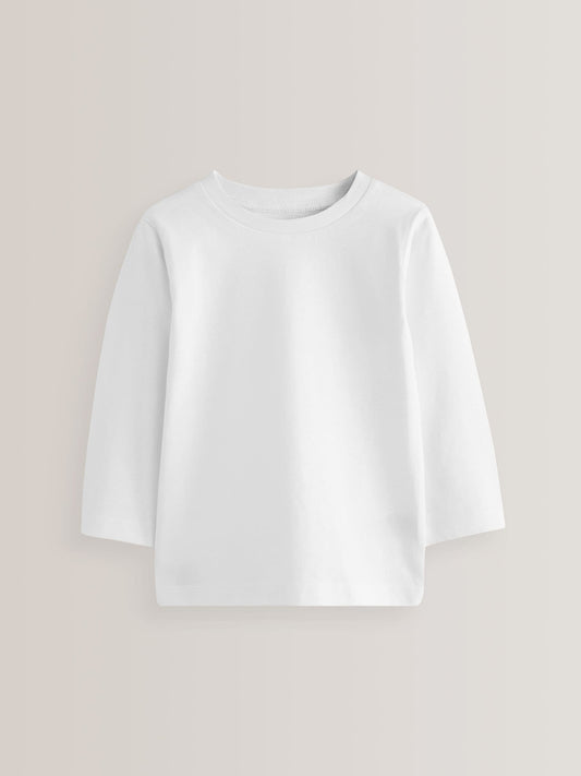 White 5 Pack Long Sleeve T-Shirts (3mths-7yrs) image 2
