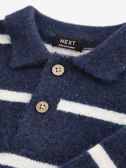 Dsiney Kidz - Navy Blue Long Sleeve Stripe Polo Shirt (3mths-7yrs) image 5