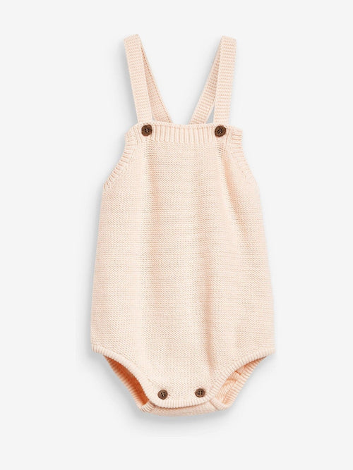 The Little Tailor Pink Stylish Knitted 100% Cotton Romper image 1