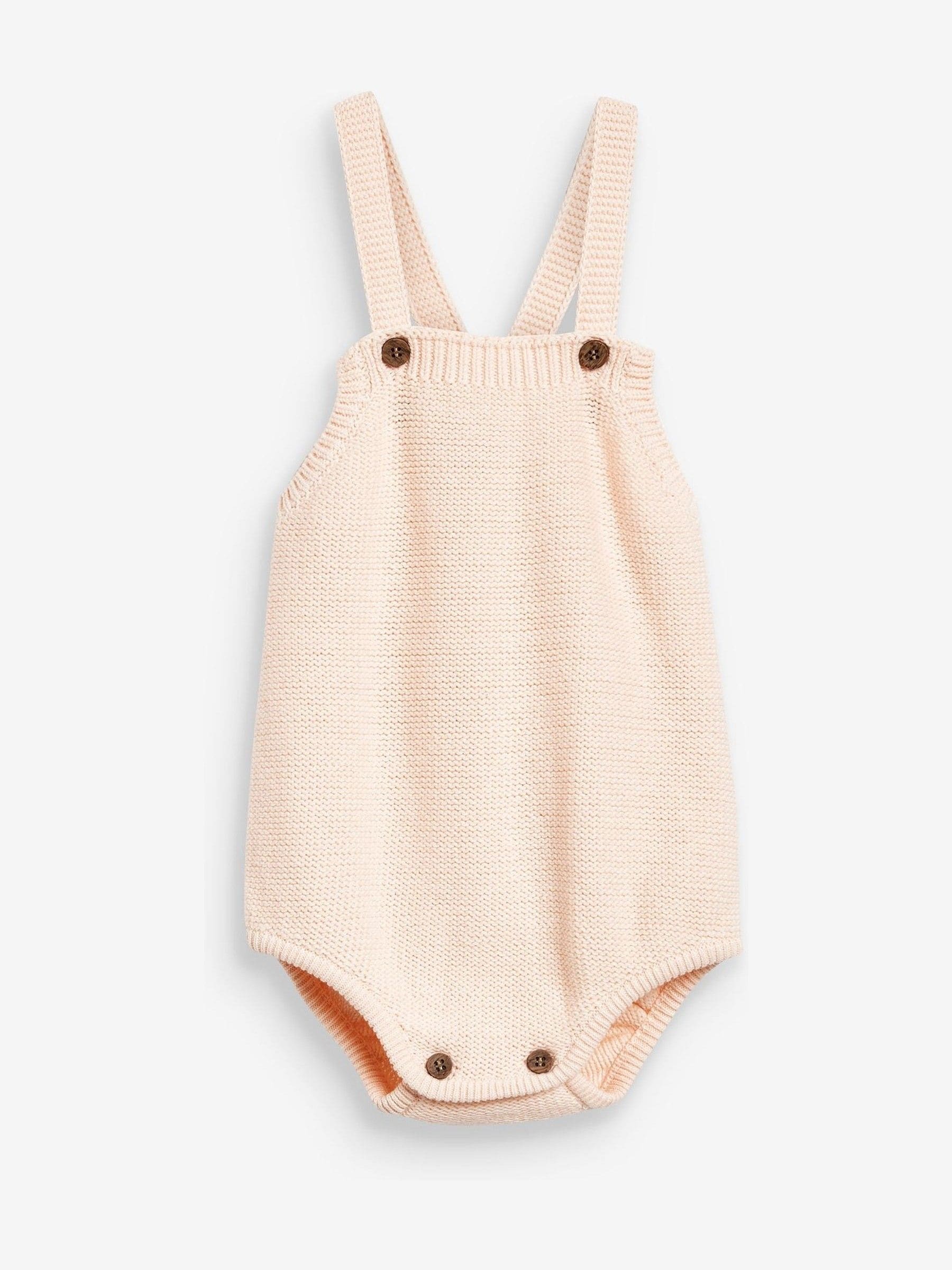 The Little Tailor Pink Stylish Knitted 100% Cotton Romper image 1