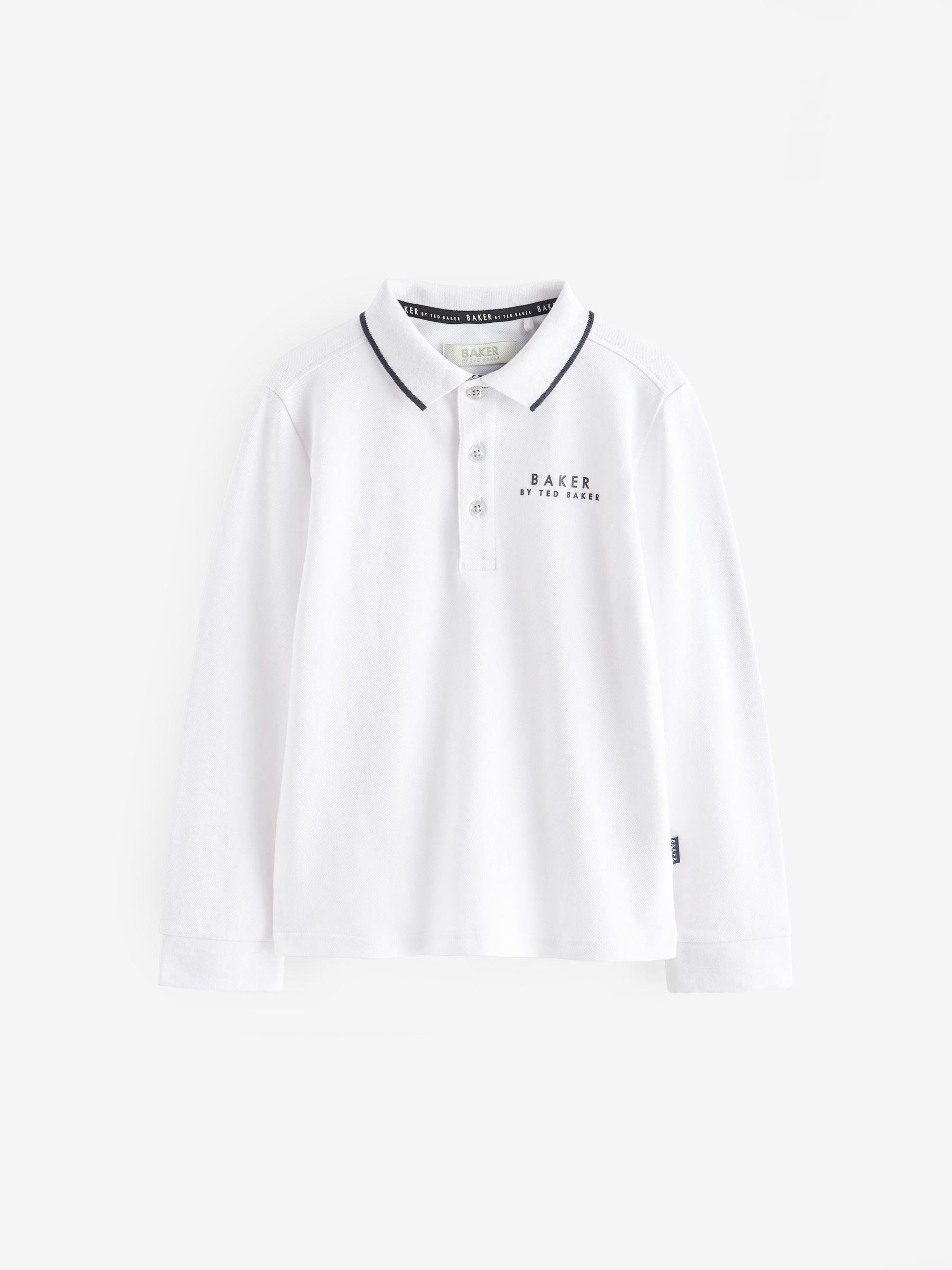 Dsiney Kidz - Baker by Ted Baker White Long Sleeve Polo Shirt image 5