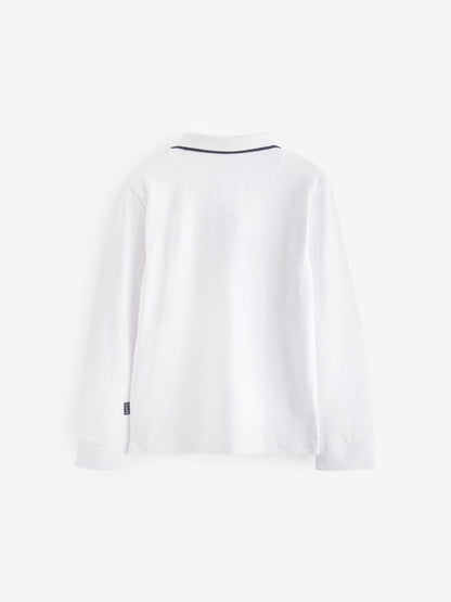 Dsiney Kidz - Baker by Ted Baker White Long Sleeve Polo Shirt image 6