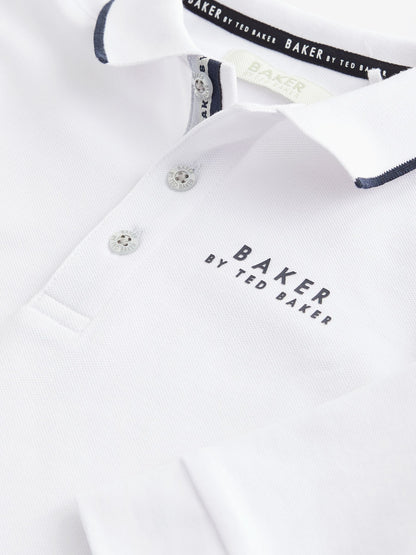 Dsiney Kidz - Baker by Ted Baker White Long Sleeve Polo Shirt image 7