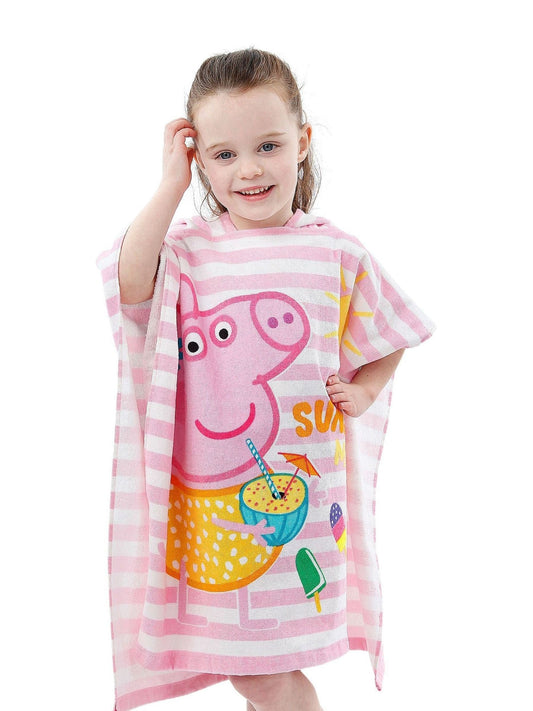 Character Pink Peppa Pig 100% Cotton Poncho image 1