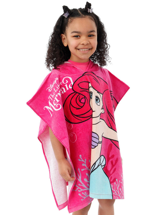 Character Pink Little Mermaid 100% Cotton Poncho image 1