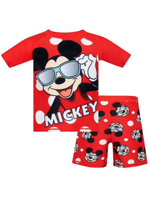 Character Red Mickey Mouse Top & Shorts Set image 1