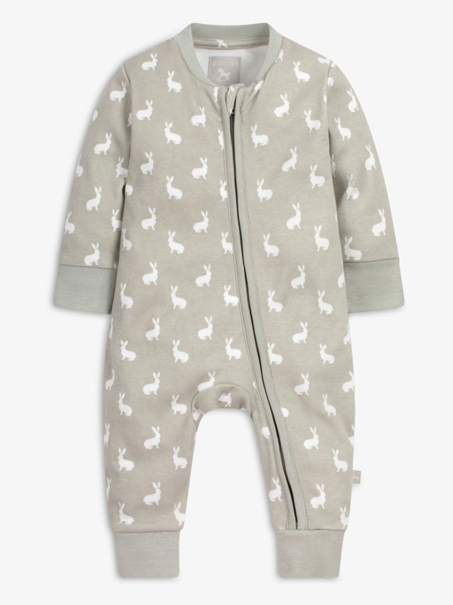 The Little Tailor Grey Front Zip Soft 100% Cotton Sleepsuit image 4