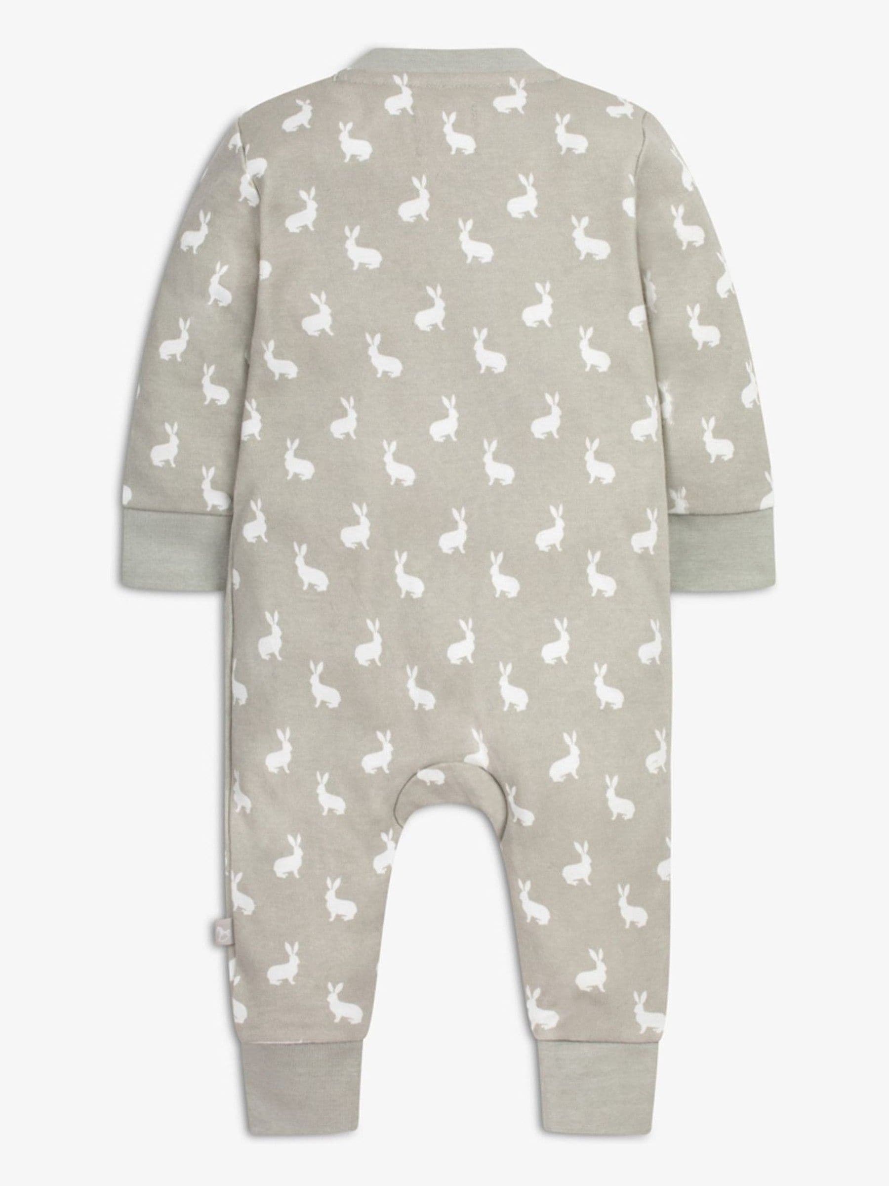 The Little Tailor Grey Front Zip Soft 100% Cotton Sleepsuit image 5