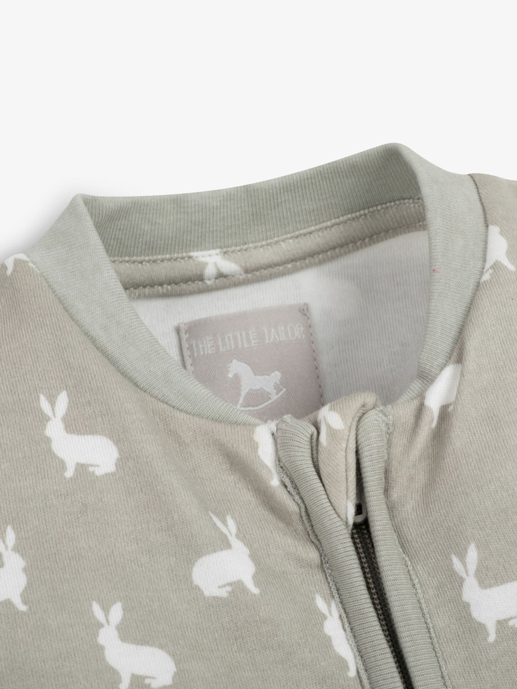 The Little Tailor Grey Front Zip Soft 100% Cotton Sleepsuit image 6