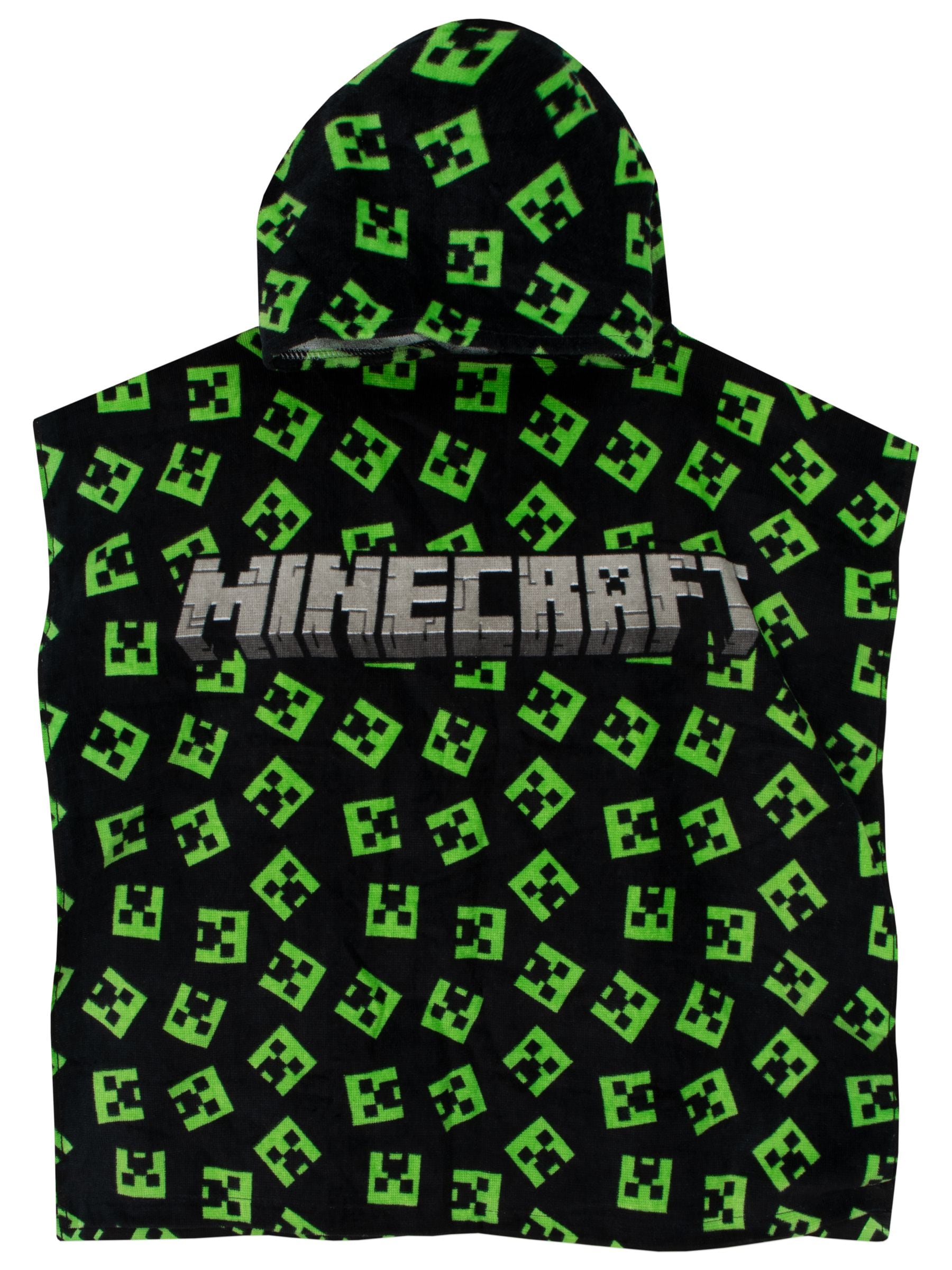 Character Green Minecraft Creeper Swim & Beach Towel 100% Cotton Poncho image 1