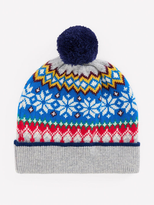 Boden Grey Fair Isle Beanie - image 1