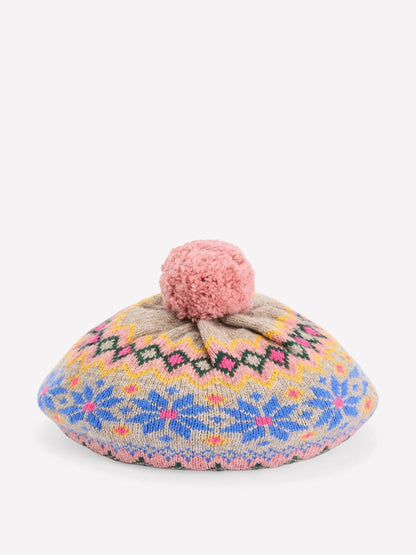 Boden Pink Fair Isle Beret Hat - image 2
