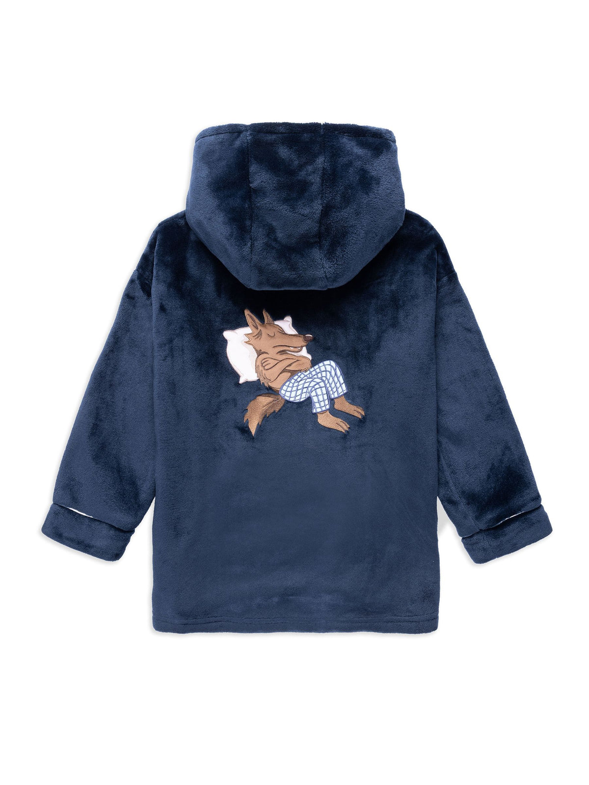 Chelsea Peers Blue Fleece Nap Bandit Wolf Print Blanket Hoodie - image 2
