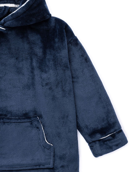 Chelsea Peers Blue Fleece Nap Bandit Wolf Print Blanket Hoodie - image 3
