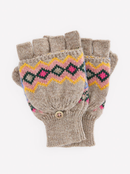 Boden Pink Fairisle Mittens - image 1