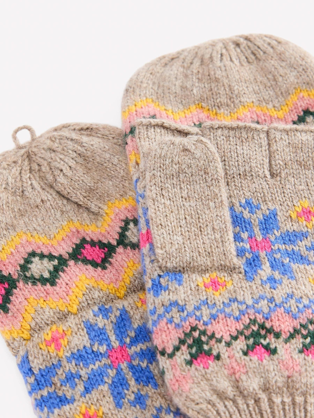 Boden Pink Fairisle Mittens - image 2