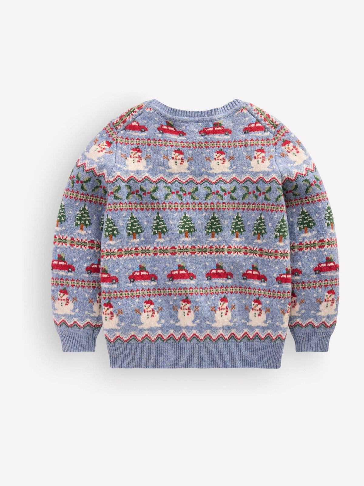 Boden Light Blue Christmas Print Fair Isle Jumper - image 3